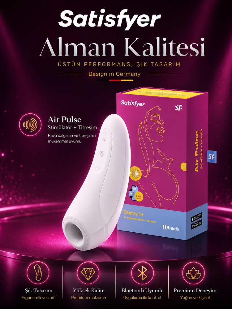Satisfyer Curvy 1+ White Telefon Kontrol Air Pulse Vibratör