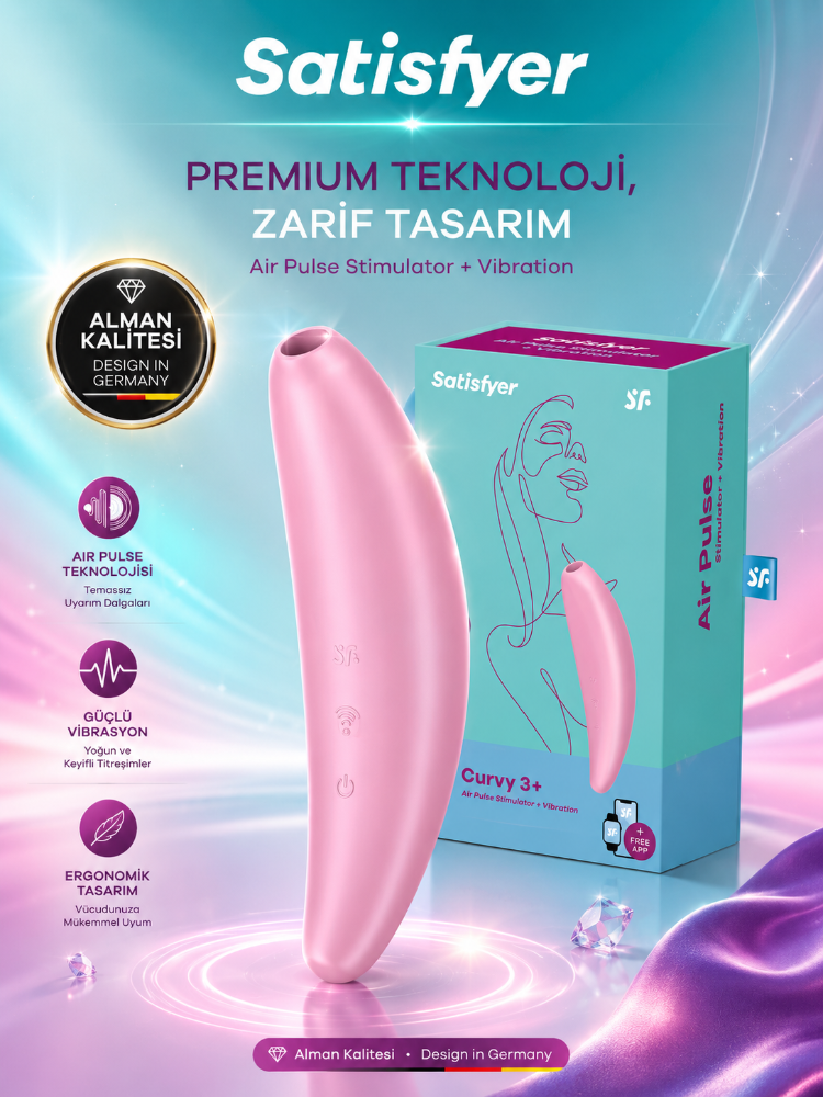 Satisfyer Curvy 3+ Pink Klitoris Stimülatörü ve App Kontrol Titreşimli Vibratör