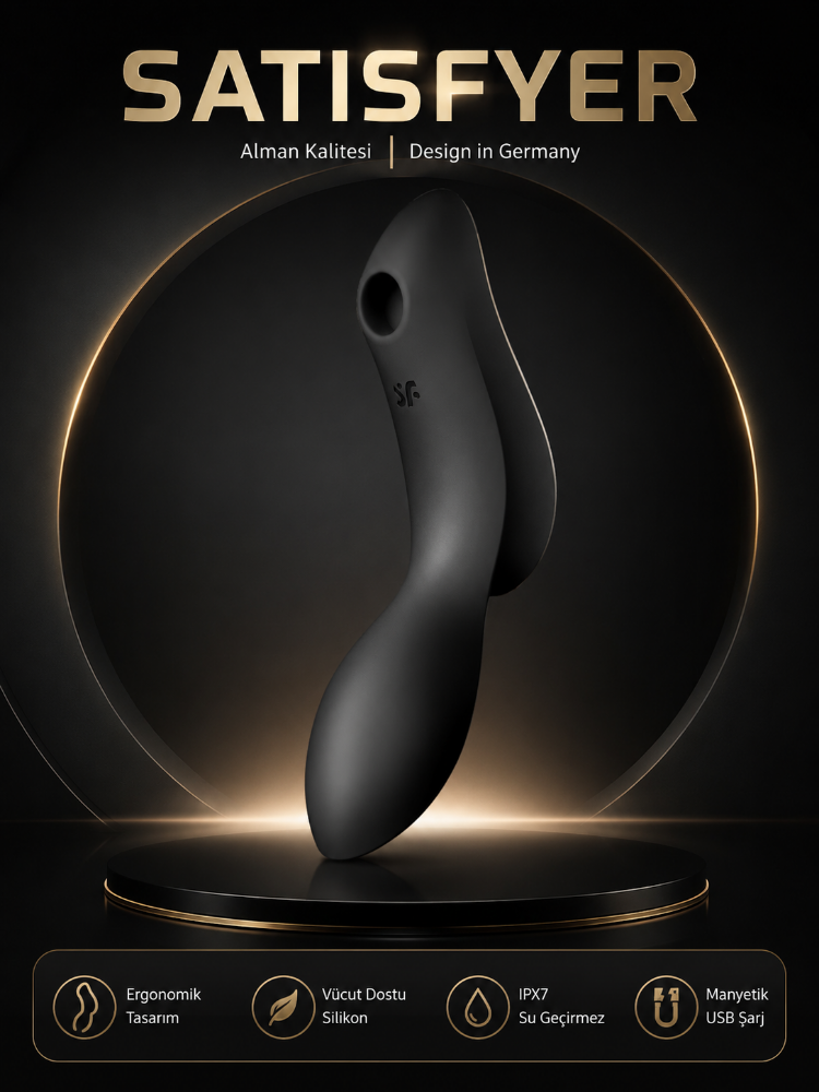 Satisfyer Curvy Trinity 2 Black Emişli&Titreşimli Klitoris Uyarıcı Vibratör  