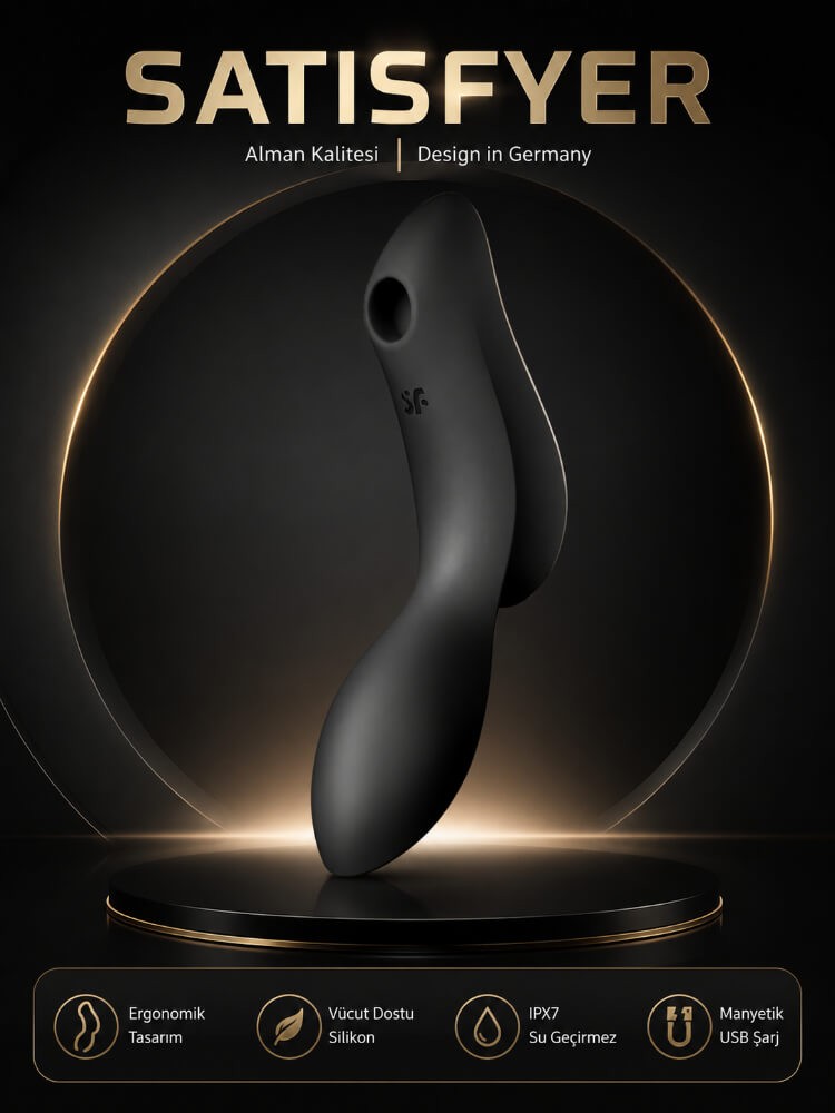 Satisfyer Curvy Trinity 2 Black Emişli&Titreşimli Klitoris Uyarıcı Vibratör  