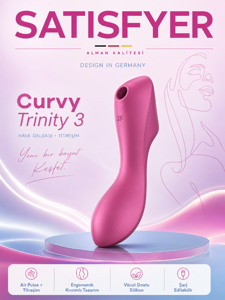 Satisfyer Curvy Trinity 3 Red Emişli Ve Güçlü Titreşimli 2 Motorlu G-Spot Vibratör