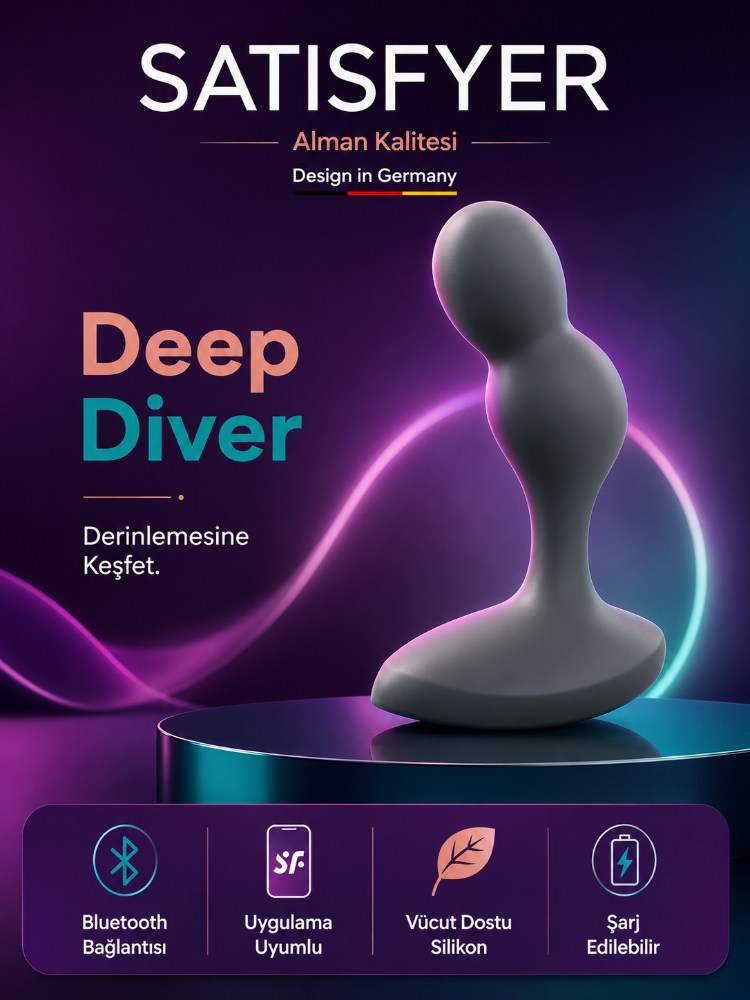 Satisfyer Deep Diver Grey App Kontrollü Güçlü Titreşimli Anal Plug Vibratör