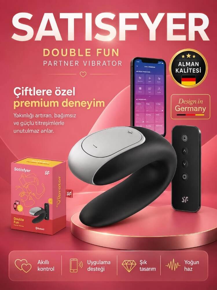 Satisfyer Double Fun Black Telefon Kontrollü Çiftlere Özel Vibratör