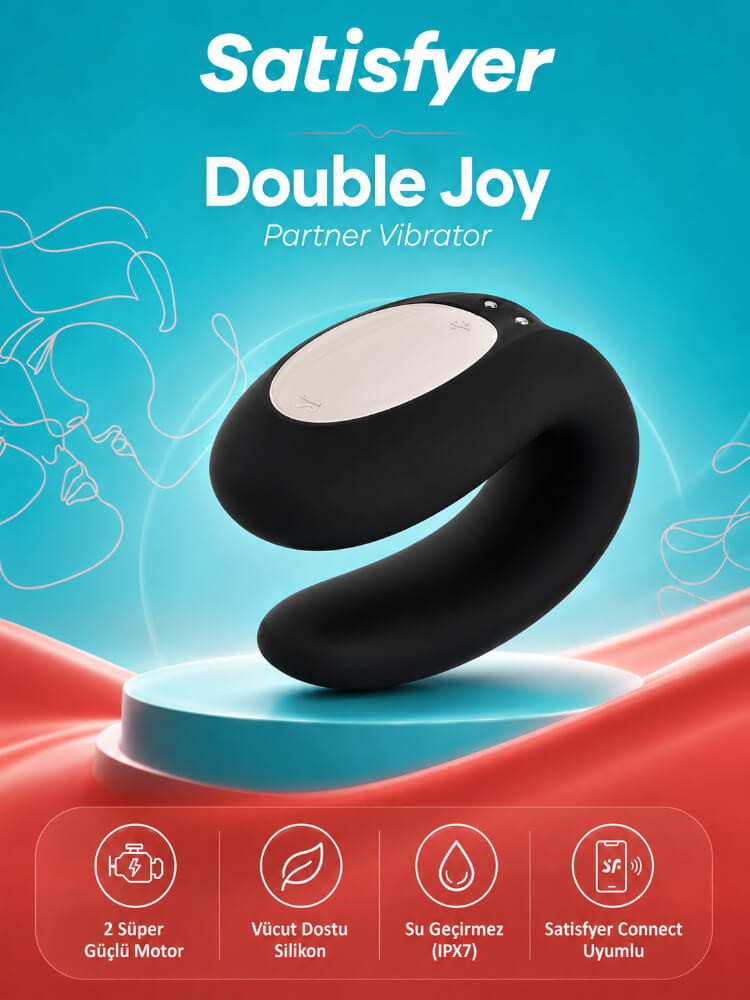Satisfyer Double Joy Siyah Telefon Kontrol Çiftlere Özel Vibratör