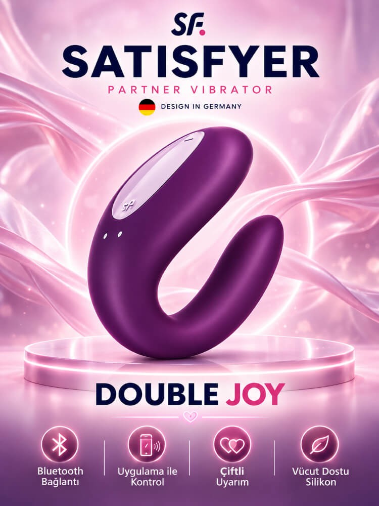 Satisfyer Double Joy Violet Telefon Kontrol Çiftlere Özel Vibratör	