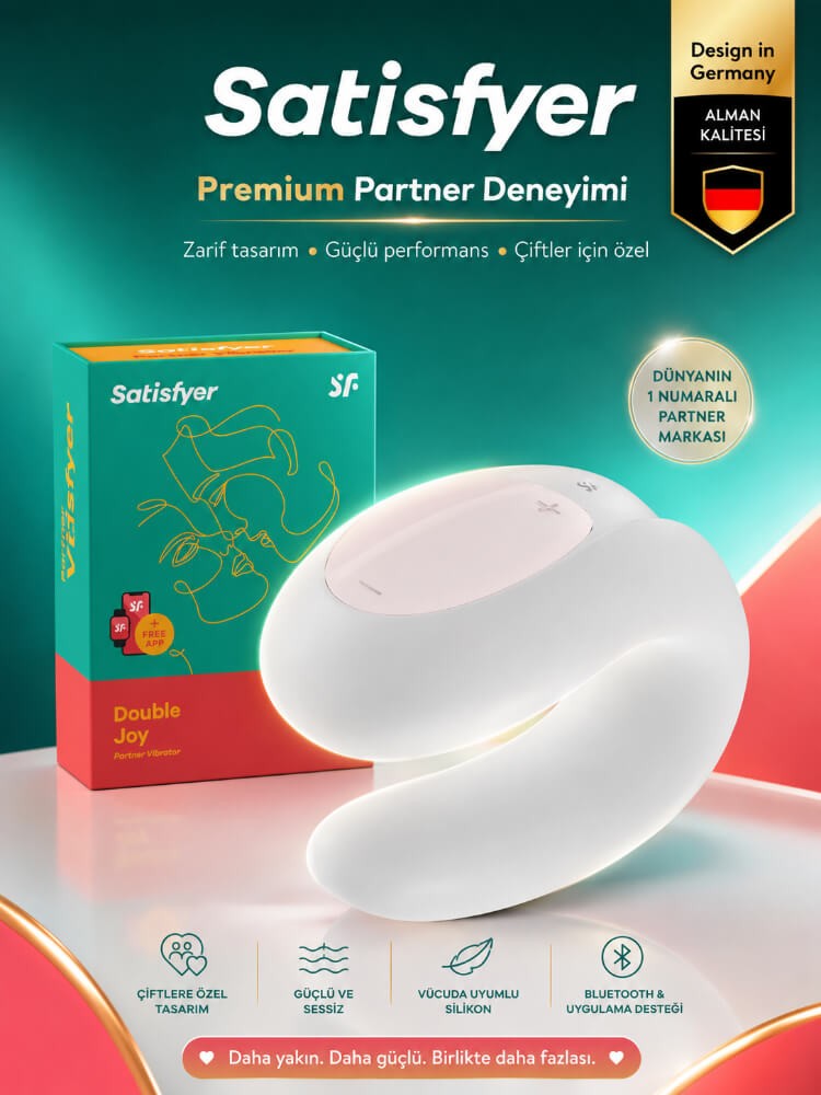 Satisfyer Double Joy White Telefon Kontrol Çiftlere Özel Vibratör	
