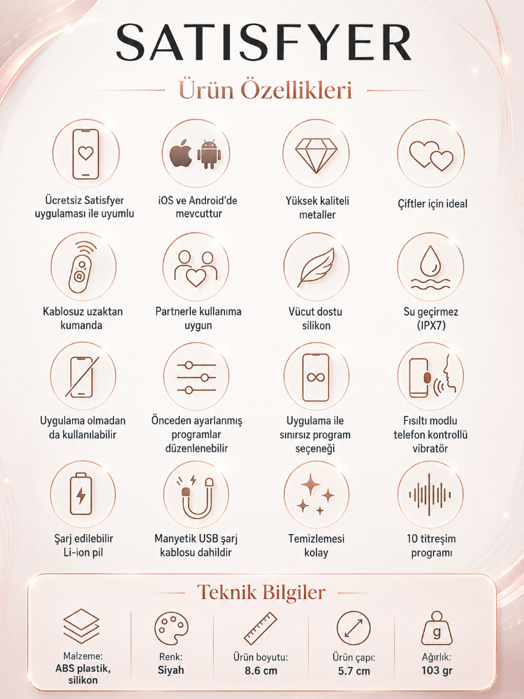 Satisfyer Double Love Black Telefon Kontrollü Çiftlere Özel Vibratör
