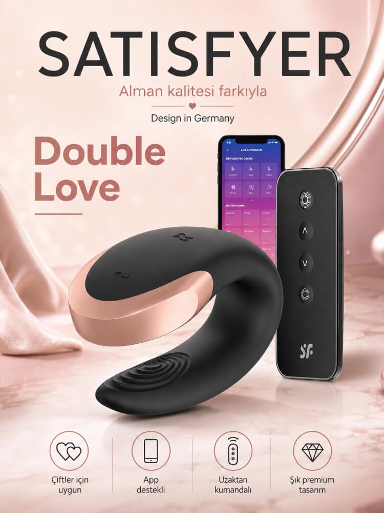 Satisfyer Double Love Black Telefon Kontrollü Çiftlere Özel Vibratör