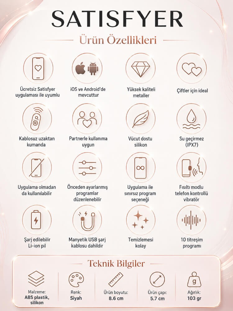 Satisfyer Double Love Black Telefon Kontrollü Çiftlere Özel Vibratör