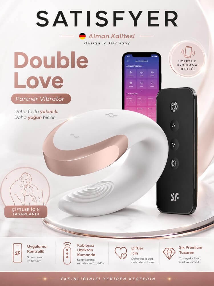 Satisfyer Double Love White Telefon Kontrollü Çiftlere Özel Vibratör