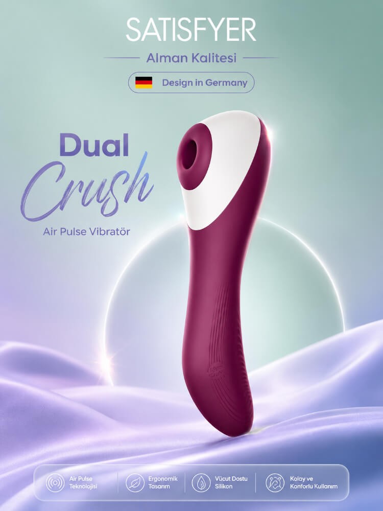 Satisfyer Dual Crush Emişli ve Güçlü Titreşimli 2 Motorlu Klitoris Uyarıcı Vibratör