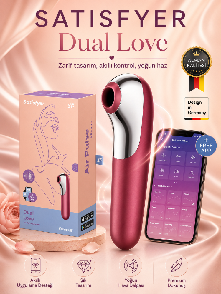 Satisfyer Dual Love 11 Modlu Titreşim ve Emiş Yapabilen Telefon Uyumlu Vibratör