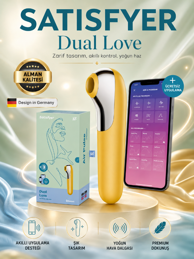 Satisfyer Dual Love 11 Modlu Titreşimli ve Emiş Modlu Telefon Uyumlu Vibratör