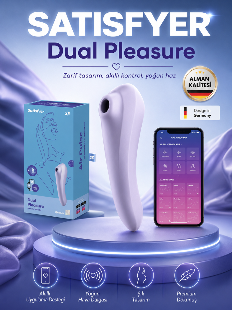 Satisfyer Dual Pleasure 11 Modlu Titreşim & 11 Emiş Modlu Telefon Uyumlu Vibratör