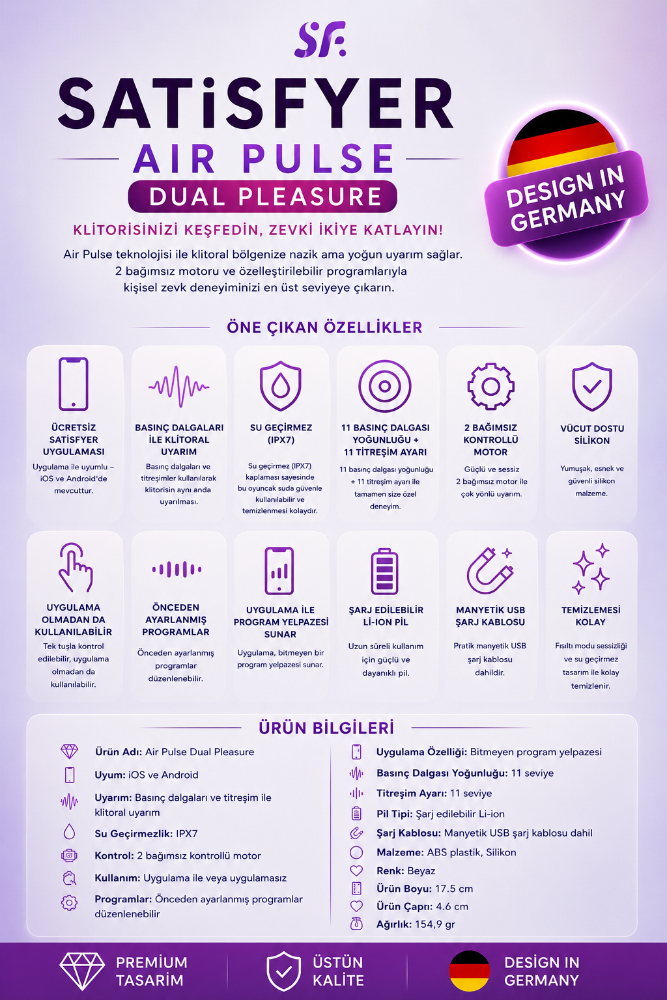 Satisfyer Dual Pleasure Titreşim&Emiş Modlu Telefon Uyumlu Vibratör