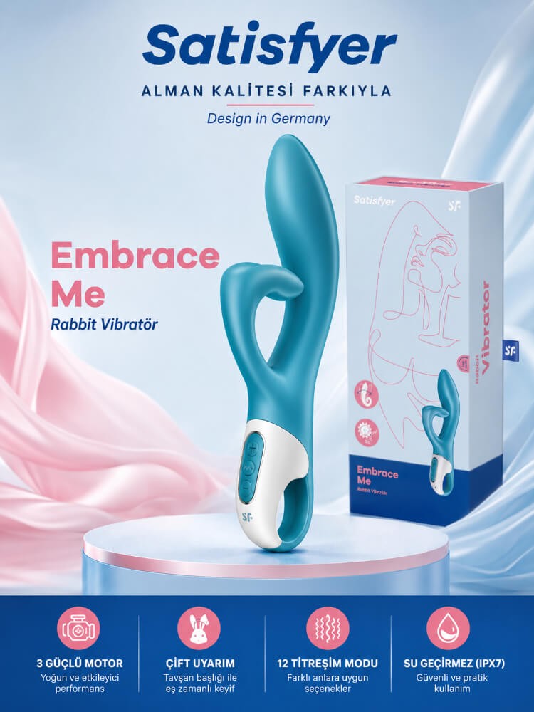 Satisfyer Embrace Me Turquoise 2 Motorlu Ultra Esnek Güçlü Titreşimli Rabbit Vibratör
