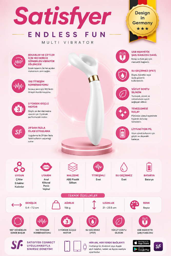 Satisfyer Endless Fun White Çiftlere Özel Multi Vibratör & Penis Halkası