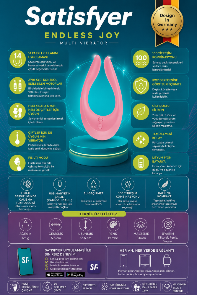 Satisfyer Endless Joy Çiftlere Özel Pembe Multi Vibratör