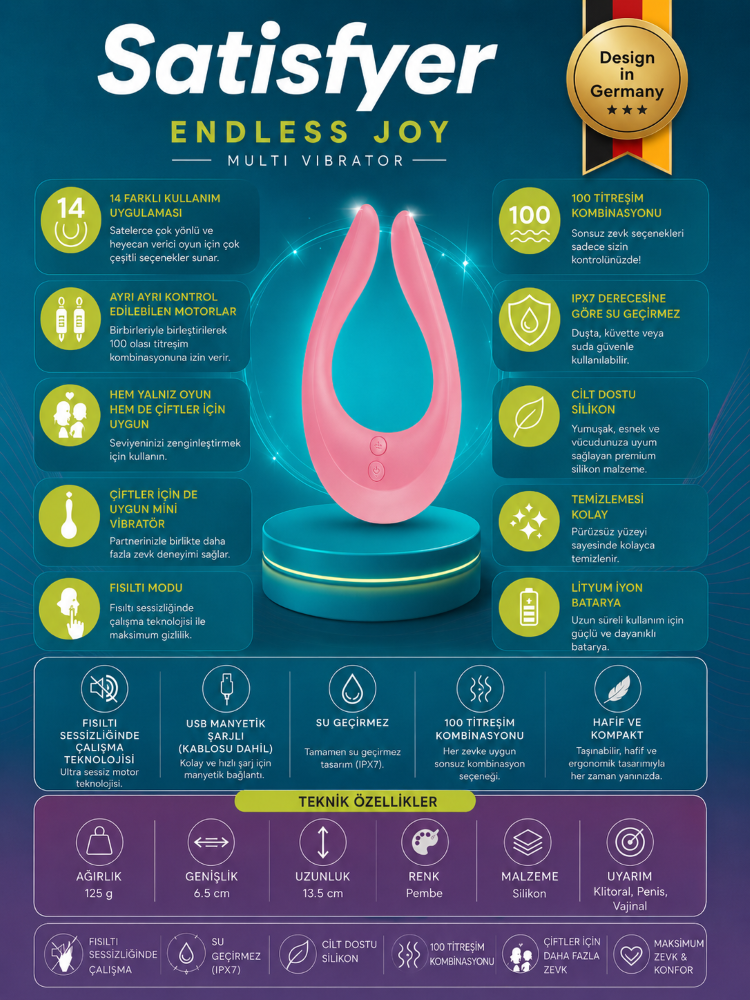 Satisfyer Endless Joy Çiftlere Özel Pembe Multi Vibratör