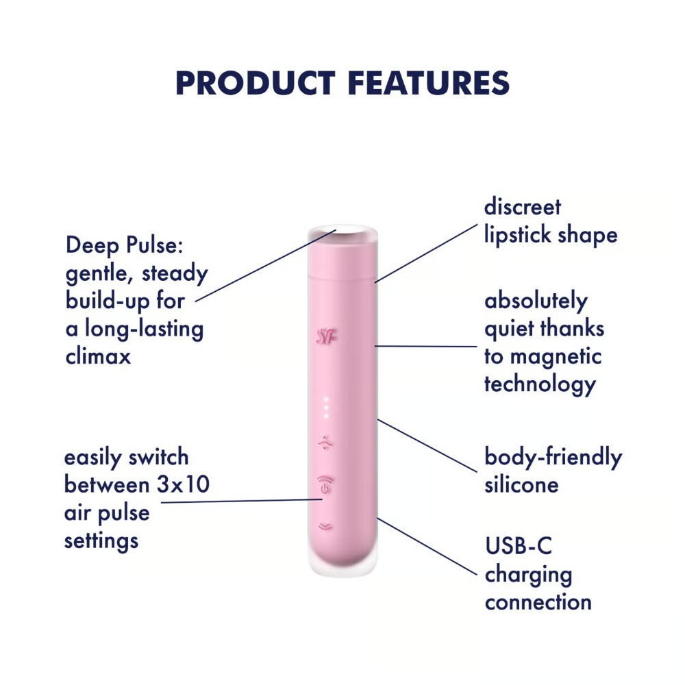 Satisfyer First Kiss USB Şarjlı Su Geçirmez Hava Dalgası Masaj Cihazı