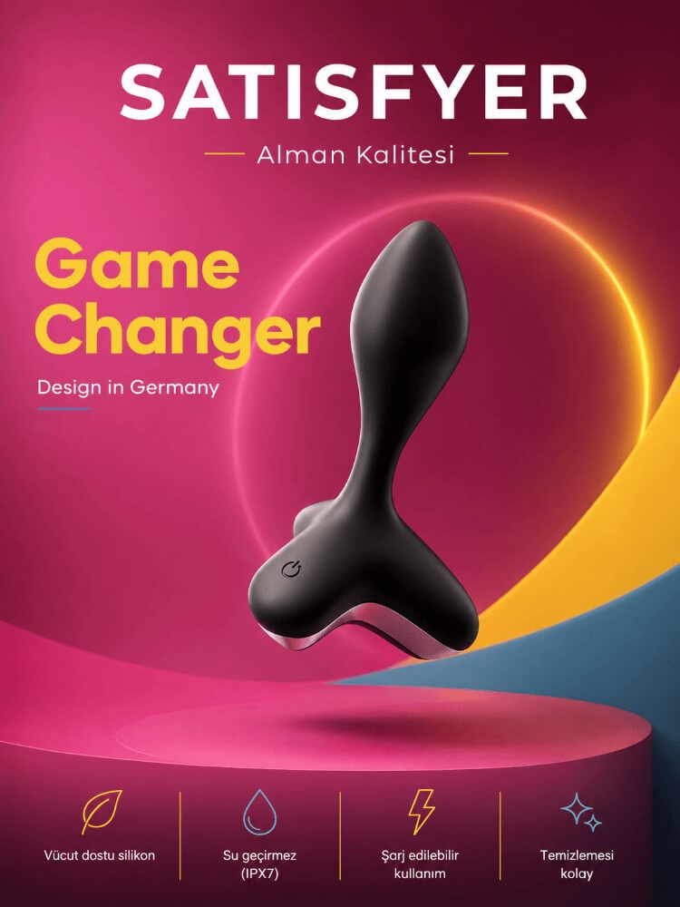 Satisfyer Game Changer Black Ultra Güçlü Ve Esnek Titreşimli Anal Plug Vibratör
