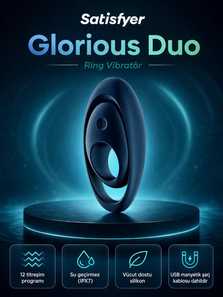 Satisfyer Glorious Duo 12 Farklı Titreşim Modlu Şarjlı Penis Halkası