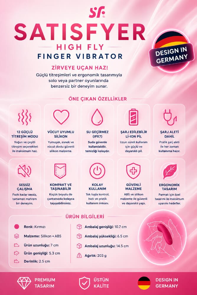 Satisfyer High Fly 12 Modlu Şarjlı Parmak Vibratörü
