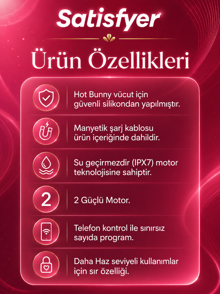 Satisfyer Hot Bunny Connect App Kontrollü Güçlü Titreşimli Rabbit Vibratör 