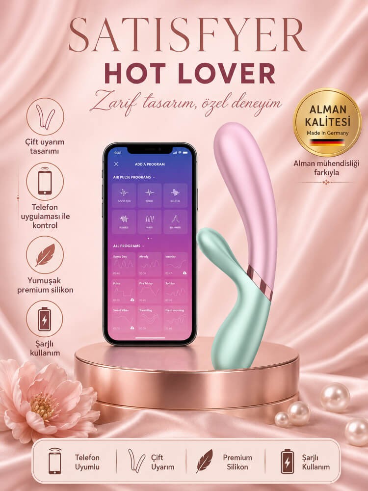 Satisfyer Hot Lover Pink G-Bölgesi ve Klitoris Uyarıcı Telefon Kontrollü Isıtmalı Vibratör
