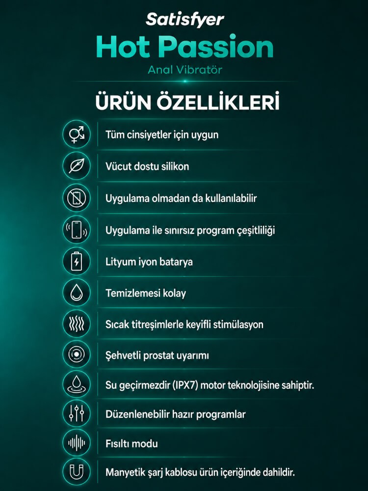 Satisfyer Hot Passion Connect App Kontrollü Akıllı Isıtma ve Güçlü titreşimli Vibratör 