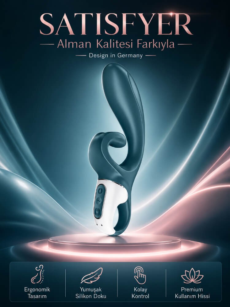 Satisfyer Hug Me GrayBlue App Kontrollü 2 Güçlü Titreşim Motorlu Rabbit Vibratör