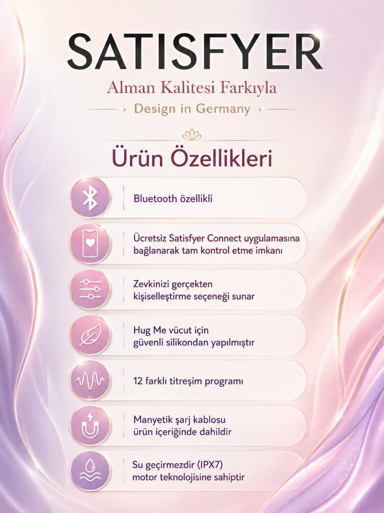 Satisfyer Hug Me GrayBlue App Kontrollü 2 Güçlü Titreşim Motorlu Rabbit Vibratör