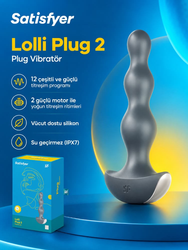 Satisfyer Lolli Plug 2 - 12 Fonksiyonlu Titreşimli Boğumlu Anal Plug Vibratör