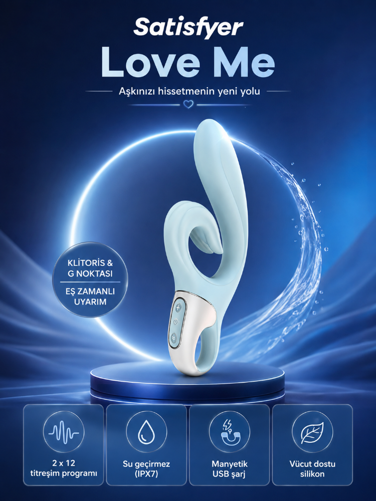 Satisfyer Love Me Light Blue 2 Güçlü Titreşim Motorlu Rabbit Vibratör