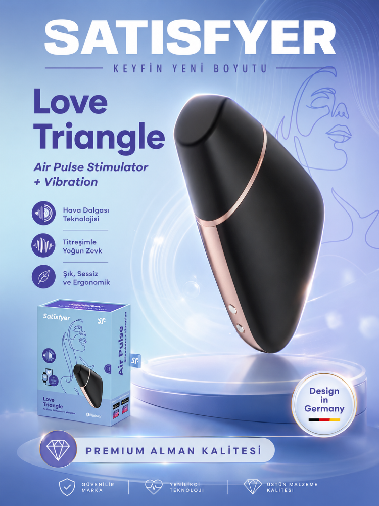 Satisfyer Love Triangle Black Klitoris Stimülatörü ve App Kontrol Titreşimli Vibratör