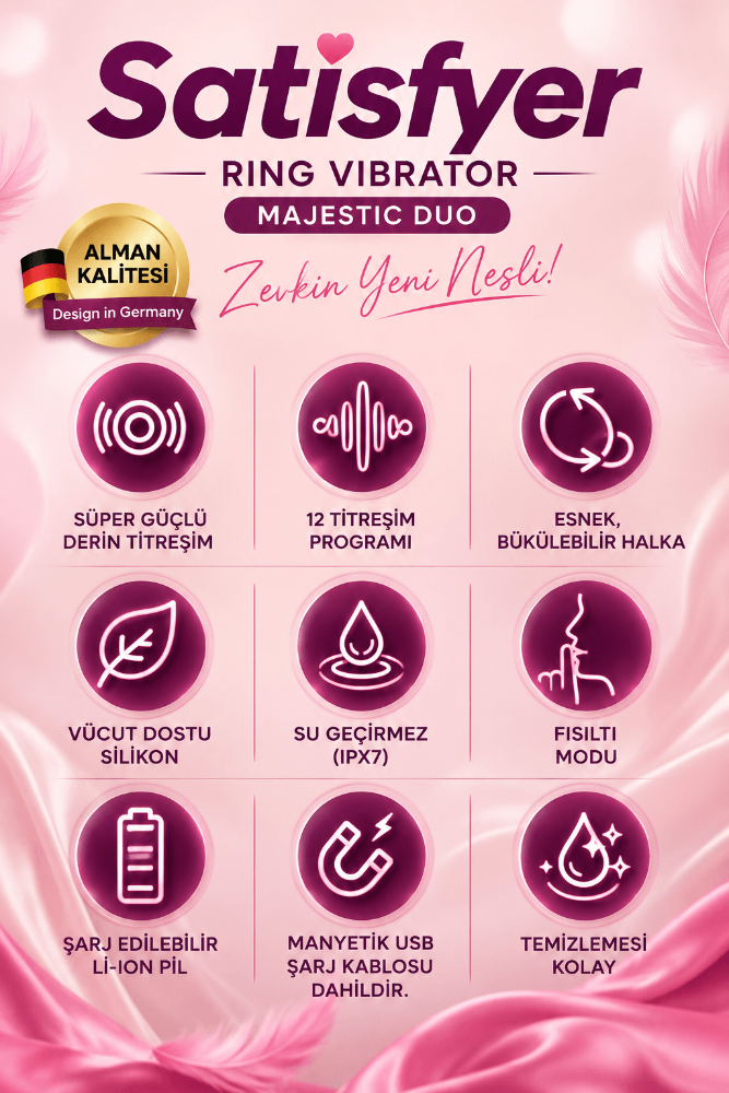 Satisfyer Majestic Duo 12 Modlu Titreşimli Şarjlı Penis Halkası