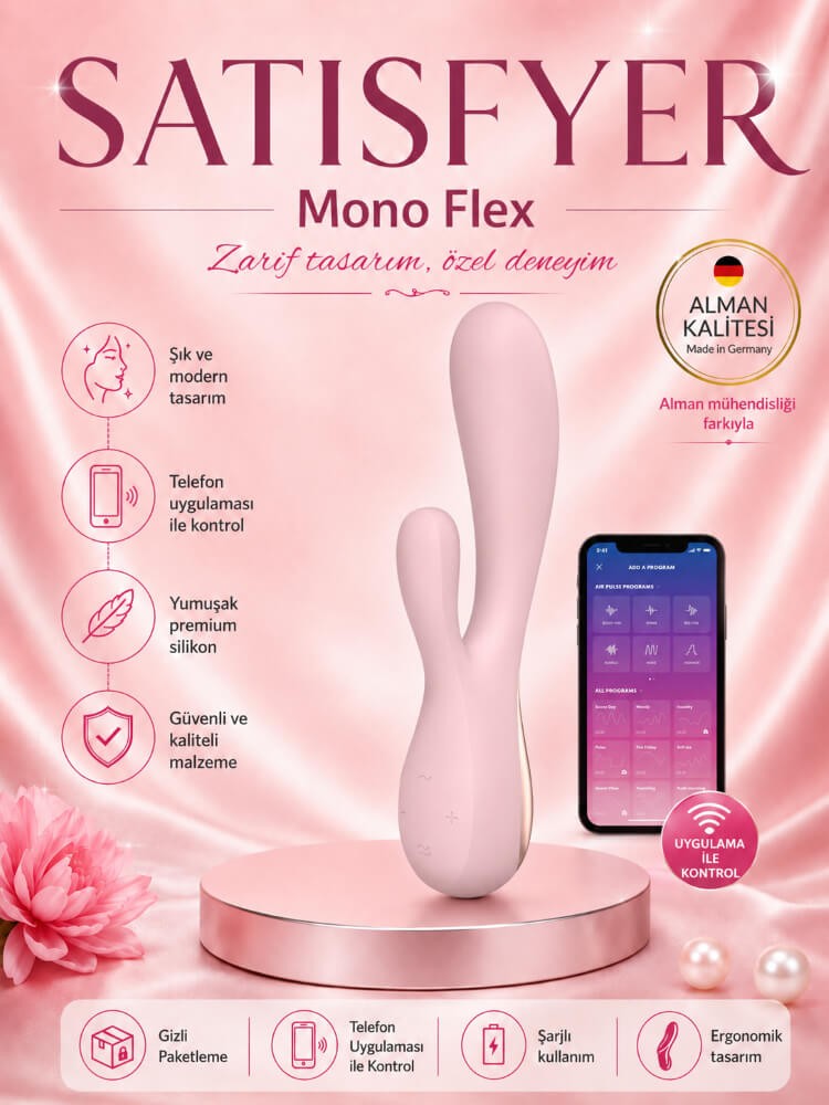 Satisfyer Mono Flex Mauve Telefon Kontrol Rabbit Vibratör 