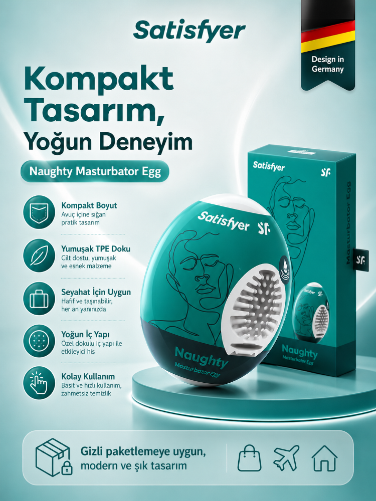 Satisfyer Naughty 3 Kullanımlık İçi Tırtıklı Yapay Mastürbatör
