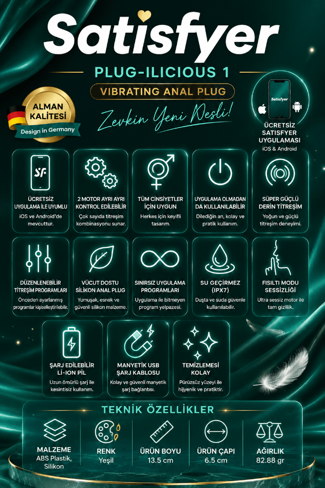 Satisfyer Plug İlicious 1 - Telefon Uyumlu Şarjlı Anal Vibratör Plug
