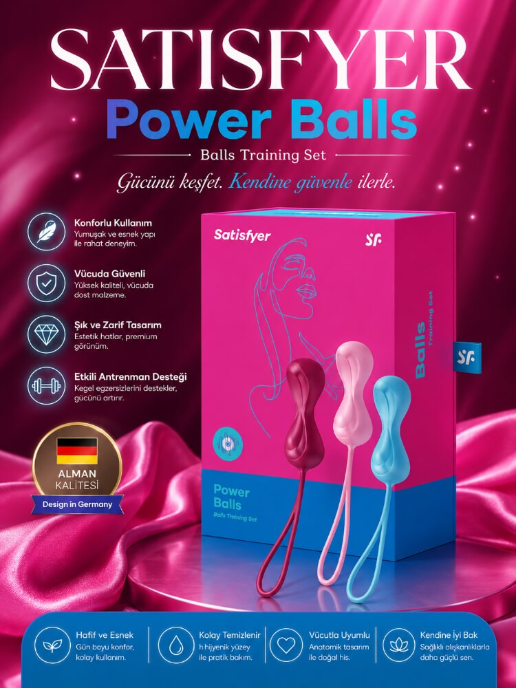 Satisfyer Power Balls 3 Adet Yumuşak Silikon Kegel Egzersiz Top Seti