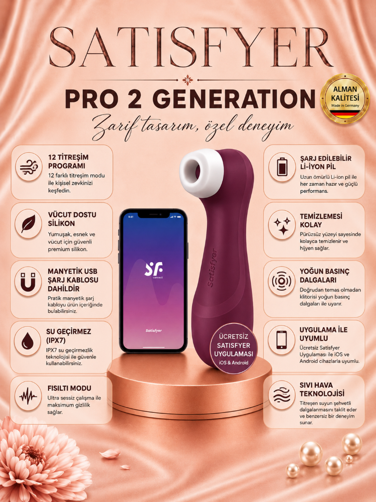 Satisfyer Pro 2 Generation 3 Liquid Air Teknoloji App Kontrollü Emişli&Titreşimli Vibratör