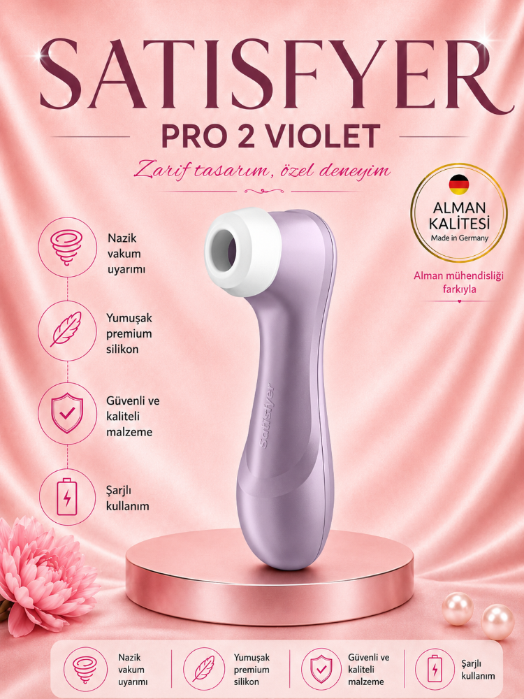 Satisfyer Pro 2 Violet 11 Farklı Emiş Programlı Klitoris Uyarıcı Vibratör 