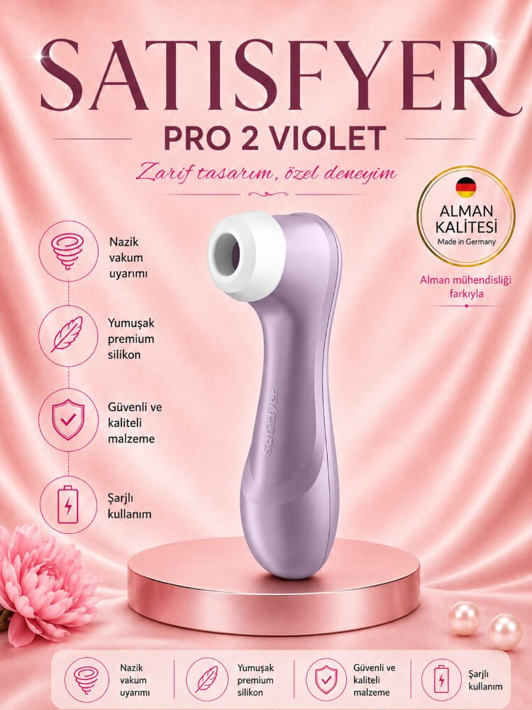 Satisfyer Pro 2 Violet 11 Farklı Emiş Programlı Klitoris Uyarıcı Vibratör 