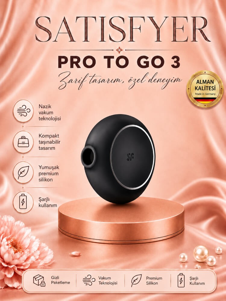 Satisfyer Pro To Go 3 Black 2 Motorlu Emişli Ve Titreşimli Vibratör	