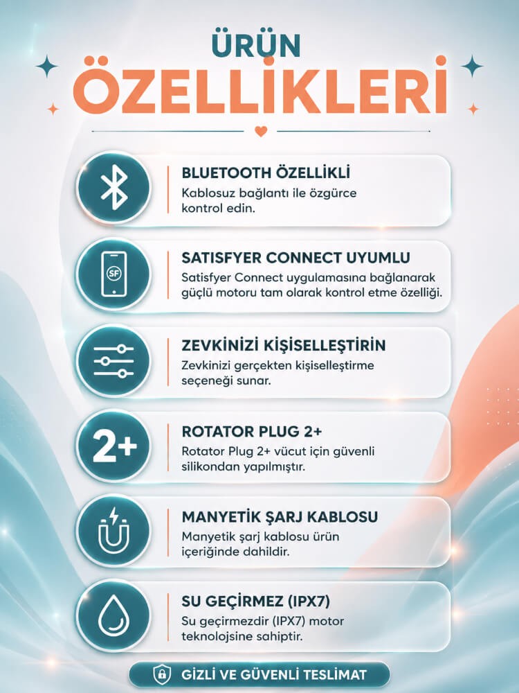 Satisfyer Rotator Plug 2+ Black App Kontrollü Güçlü Titreşim Motorlu Anal Plug