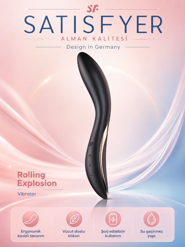 Satisfyer Rrrolling Explosion Black Hareketli Boncuklu Titreşimli Vibratör