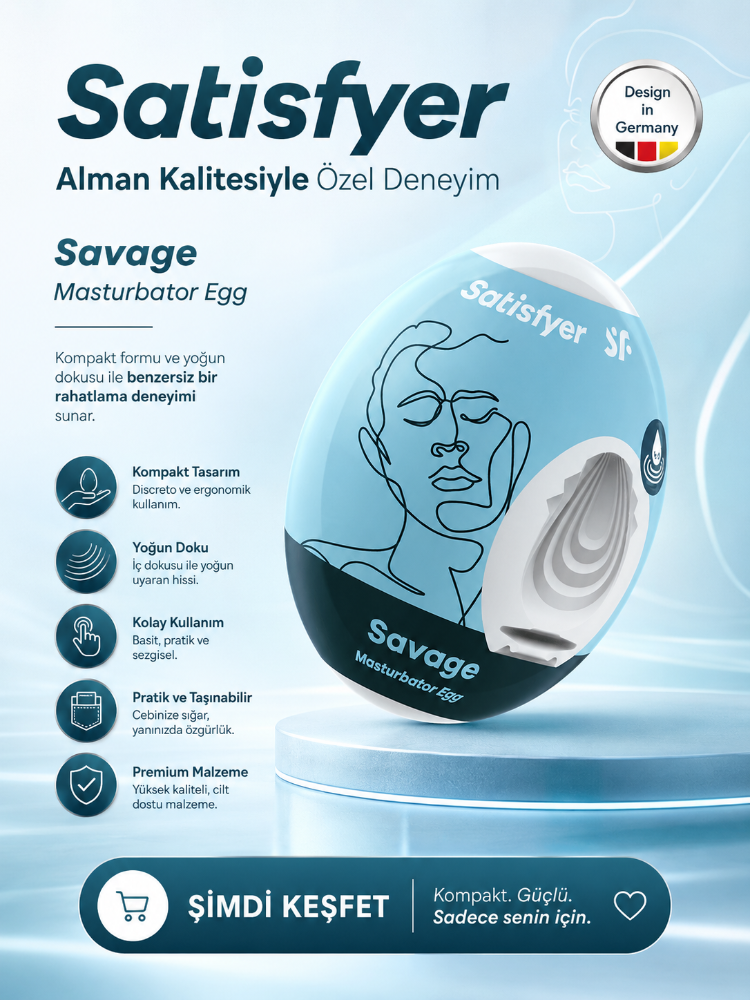 Satisfyer Savage 3 Kullanımlık İçi Tırtıklı Yapay Mastürbatör	