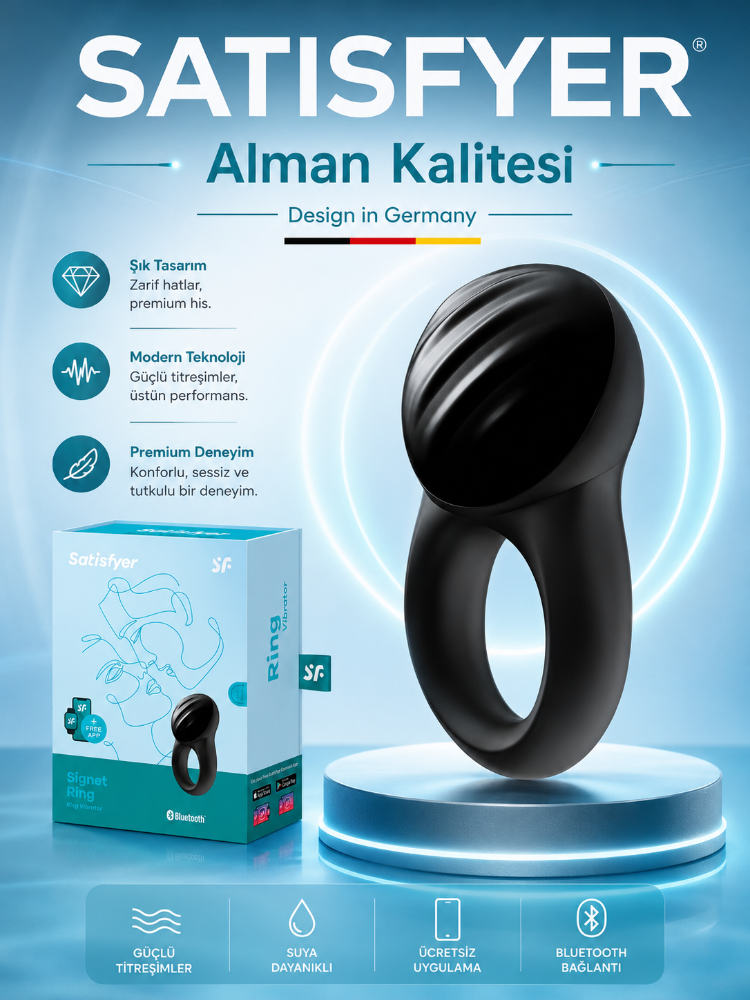 Satisfyer Signet Ring Telefon Kontrol Şarjlı Penis Halkası