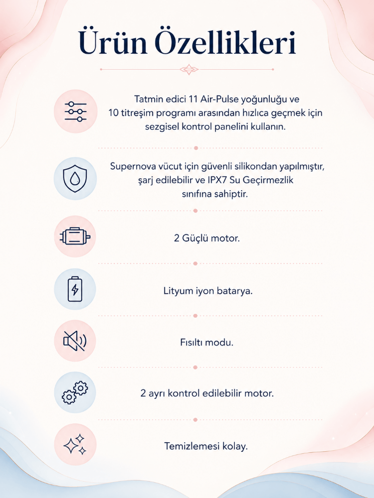 Satisfyer Supernova White Esnek Yapıda Emiş Yapabilen Titreşimli Vibratör