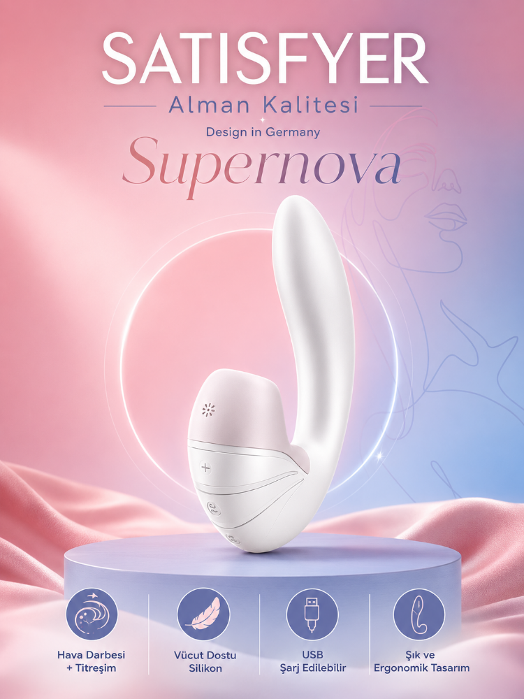 Satisfyer Supernova White Esnek Yapıda Emiş Yapabilen Titreşimli Vibratör